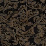 Metallic Nylon Knit - Black, Gold and Silver Floral - Designer Deadstock