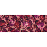 Polyester Mikado Print - Pink, Red and Plum Painterly Florals - Designer Deadstock