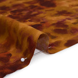 Stretch Polyester Crepe Back Satin - Burgundy and Gold Floral Impressions - Designer Deadstock