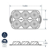 Nordic Ware Heritage Bundtlette Pan, 6 Cavities