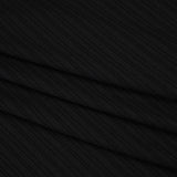 Stretch Polyester Barcode Rib Knit - Black - Designer Deadstock