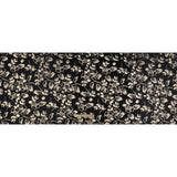 Metallic Stretch Polyester Scuba Knit Print - Black and Gold Floral - Designer Deadstock