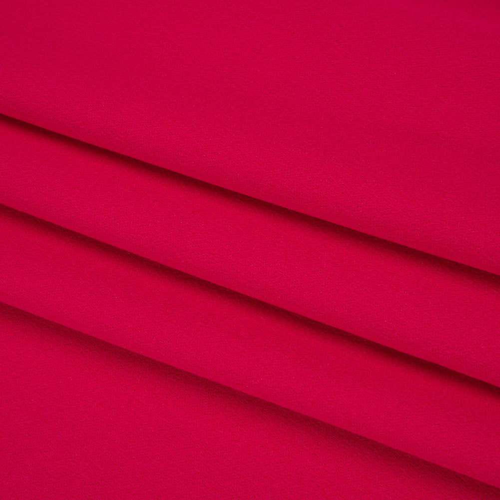 Stretch Polyester Crepe Double Knit - Hot Magenta - Designer Deadstock