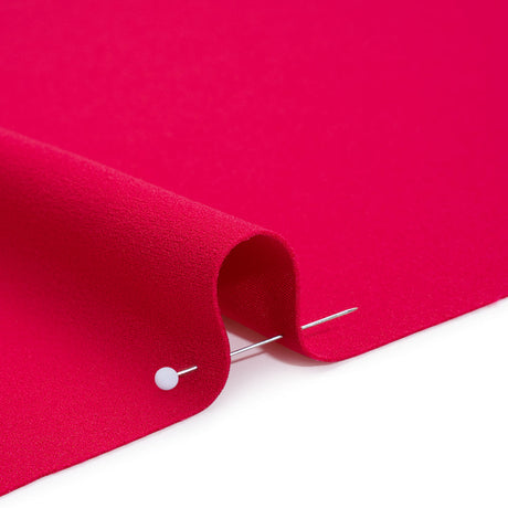 Stretch Polyester Crepe Double Knit - Hot Magenta - Designer Deadstock