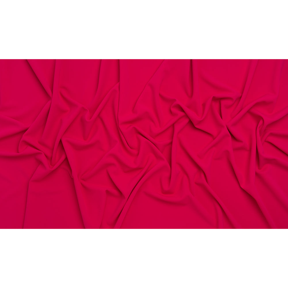 Stretch Polyester Crepe Double Knit - Hot Magenta - Designer Deadstock