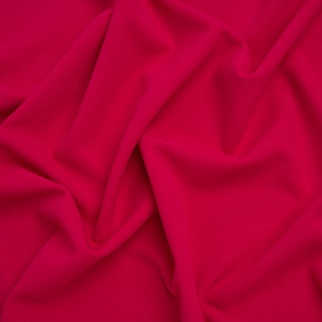 Stretch Polyester Crepe Double Knit - Hot Magenta - Designer Deadstock