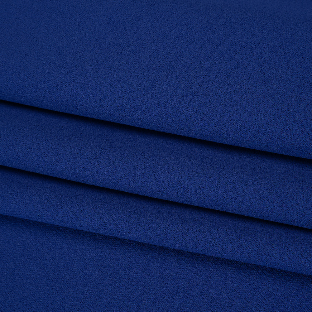 Stretch Polyester Crepe Double Knit - Electric Blue - Designer Deadstock