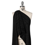 Polyester Plisse Knit - Black - Designer Deadstock
