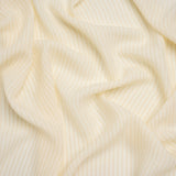 Crepe-Like Polyester Woven with Metallic Gold Pinstripes - Antique White - Designer Deadstock