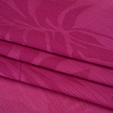 Crinkled Polyester Satin-Face Chiffon Jacquard - Fuchsia Palm Leaves - Designer Deadstock