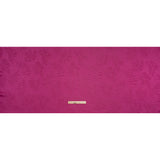 Crinkled Polyester Satin-Face Chiffon Jacquard - Fuchsia Palm Leaves - Designer Deadstock