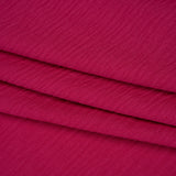 Crinkled Stretch Polyester Woven - Magenta - Designer Deadstock