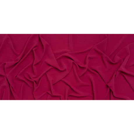 Crinkled Stretch Polyester Woven - Magenta - Designer Deadstock
