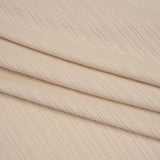Stretch Polyester Barcode Rib Knit - Oatmeal - Designer Deadstock