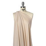 Stretch Polyester Barcode Rib Knit - Oatmeal - Designer Deadstock