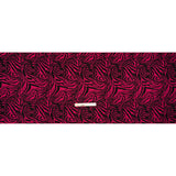 Polyester and Linen Canvas Print - Fuchsia and Black Tiger Stripes - Designer Deadstock