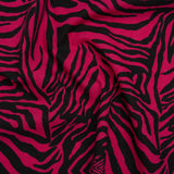 Polyester and Linen Canvas Print - Fuchsia and Black Tiger Stripes - Designer Deadstock