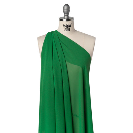 Polyester Chiffon - Grass Green - Designer Deadstock