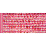 Stretch Puckered Polyester Crepe - Bubblegum Pink, Lavender and Magenta Rows of Bows and Floral Stripe Border - Designer Deadstock