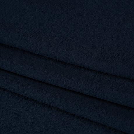 Stretch Puckered Polyester Crepe - Navy - Designer Deadstock