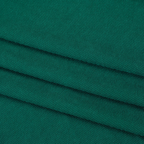 Polyester French Terry Rib Knit - Teal Green - Designer Deadstock