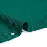 Polyester French Terry Rib Knit - Teal Green - Designer Deadstock