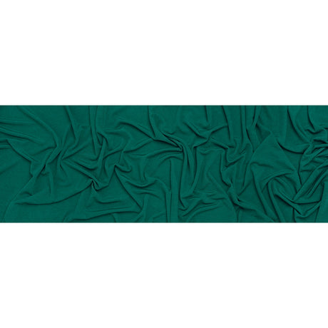 Polyester French Terry Rib Knit - Teal Green - Designer Deadstock