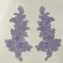 Beaded Corded Floral Lace Applique 100% Polyester Net Mesh