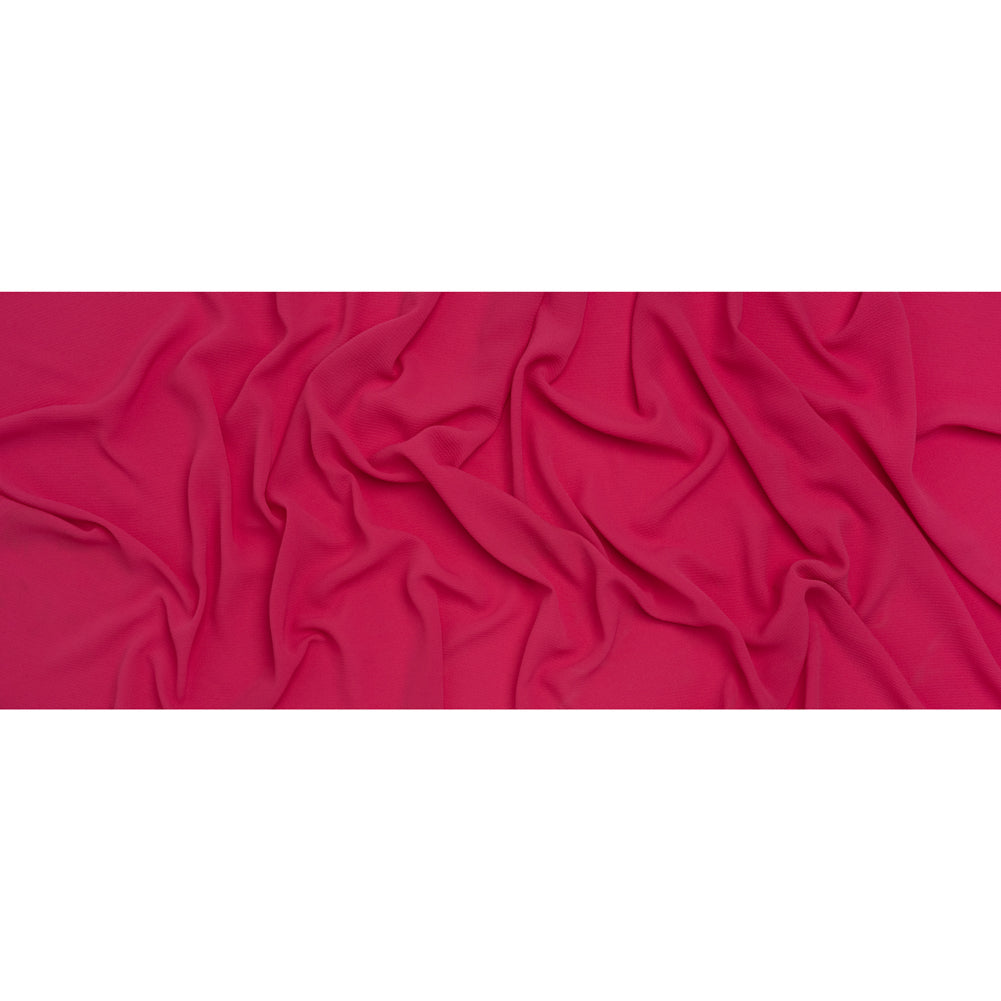 Stretch Puckered Polyester Crepe - Bubblegum Pink - Designer Deadstock