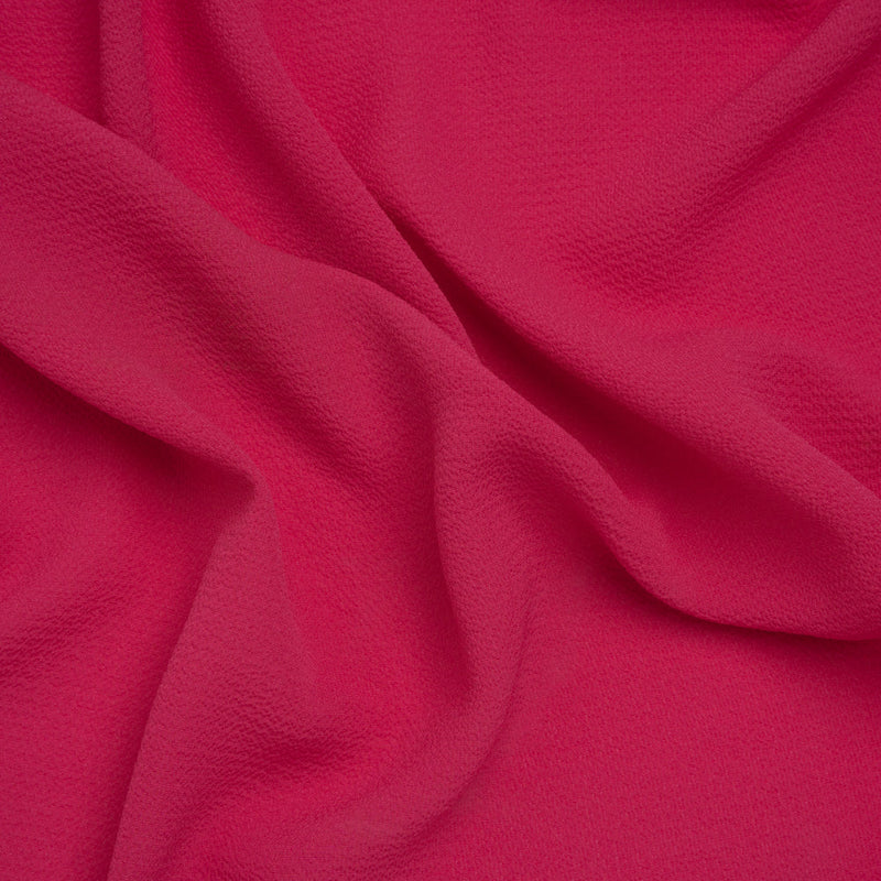 Stretch Puckered Polyester Crepe - Bubblegum Pink - Designer Deadstock