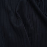 Pintucked Stretch Polyester Scuba Knit - Navy Blue - Designer Deadstock