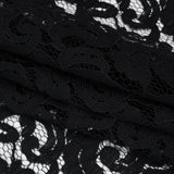 Corded Cotton and Polyester Lace - Black Floral - Designer Deadstock