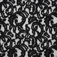 Corded Cotton and Polyester Lace - Black Floral - Designer Deadstock