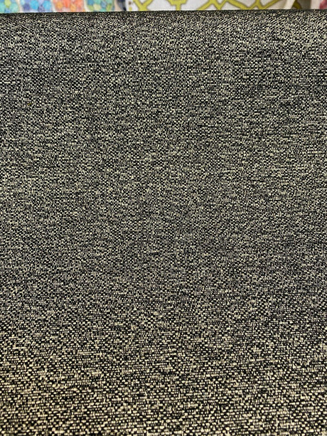 Robert Allen Jacquard Mystic Ebony Black Polyester Fabric - Ebony With Light Gold Design, 58" Width (1 Yard)