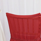 1 Piece Vibrant Apple Red Chiffon Chiavari Chair Cover with Sash Elegant Sheer Accent