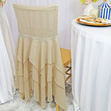 1 Piece Champagne Chiffon Chiavari Chair Cover with Sash for Elegant Events