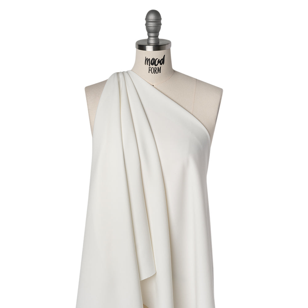 Stretch Polyester Woven - Off White - Designer Deadstock