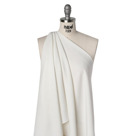 Stretch Polyester Woven - Off White - Designer Deadstock