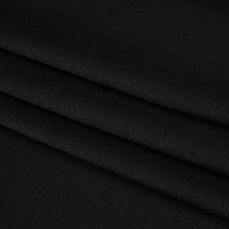 Satin Faced Polyester Crepe - Black - Designer Deadstock