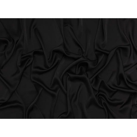 Satin Faced Polyester Crepe - Black - Designer Deadstock