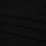 Metallic Stretch Polyester Crepe Knit - Black and Silver - Designer Deadstock