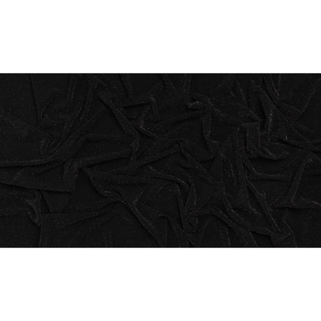 Metallic Stretch Polyester Crepe Knit - Black and Silver - Designer Deadstock