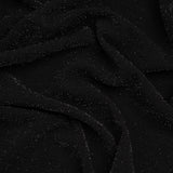 Metallic Stretch Polyester Crepe Knit - Black and Silver - Designer Deadstock