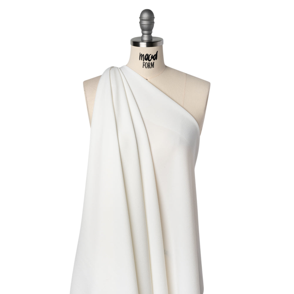 Stretch Polyester Crepe - Off White - Designer Deadstock