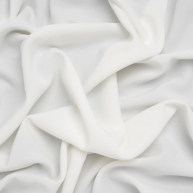 Stretch Polyester Crepe - Off White - Designer Deadstock