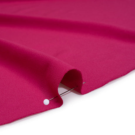 Stretch Polyester Crepe Knit - Magenta - Designer Deadstock