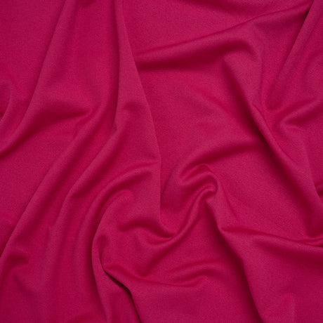 Stretch Polyester Crepe Knit - Magenta - Designer Deadstock