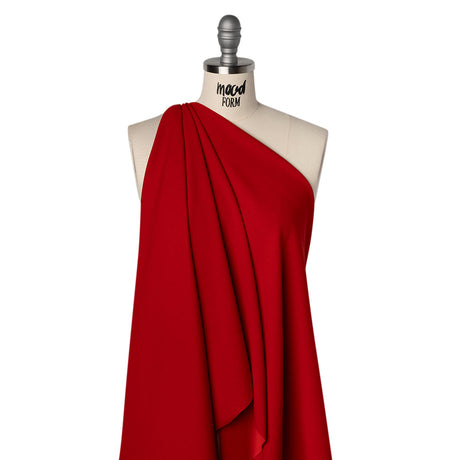 Stretch Polyester Crepe Double Knit - Red - Designer Deadstock