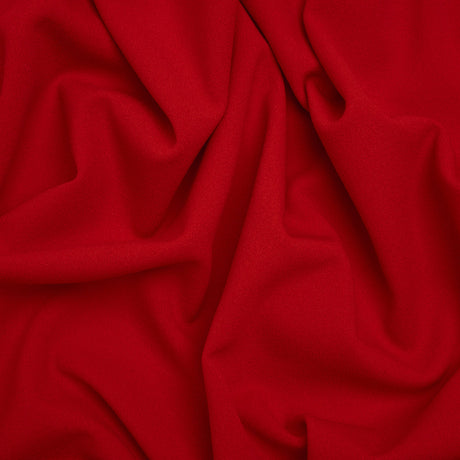 Stretch Polyester Crepe Double Knit - Red - Designer Deadstock