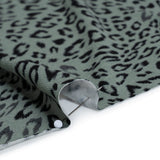 Stretch Viscose Jersey Print - Steely Blue-Gray and Black Animal Print - Designer Deadstock